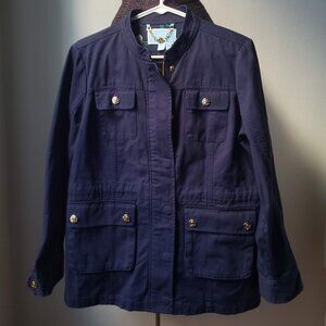 Draper James Navy Twill Field Jacket Size Medium